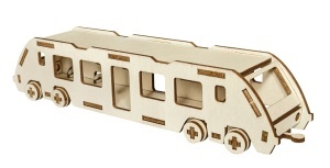 Set de constructie din lemn „Trenulet”, debitat cu laser Pebaro