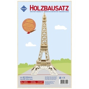 Set de construcție din lemn "Turnul Eiffel" debitat cu laser Pebaro - Img 2
