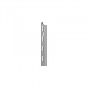 Sina dubla de perete Dolle Double Slot 1495mm, argintie, pentru rafturi modulare - Img 2