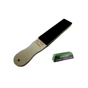 SP150x40.4 Set strop din piele cu maner pentru ascutire 150x40 mm cu pasta de ascutire Chrox/Dialux Verde - Img 2