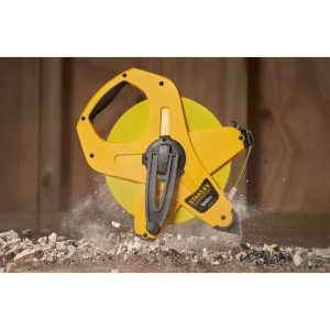 Stanley 2-34-777, ruleta deschisa cu banda din fibra de sticla 100m, PowerWinder, carlig tru-zero, mulinare rapida, 100m x 12.7mm - Img 6