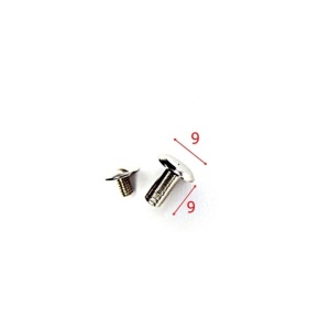Surub din alama nichelata 9 mm pentru pielarie