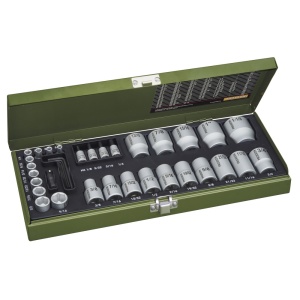 Trusa tubulare si biti, 36 de piese pentru dimensiuni în inch, 1/4" si 1/2", Proxxon 23114 - Img 11