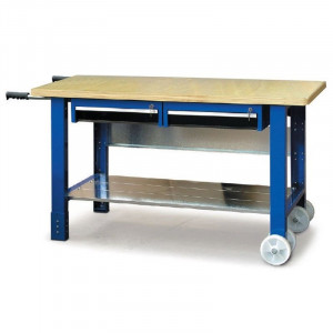 1500-9 Banc de lucru mobil 1500mm cu blat din lemn - Img 2