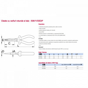 506/1VDEDP Cleste/Patent izolat cu varfuri rotunde si tais, Unior - Img 3