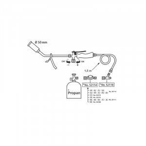 Arzator cu gaz ST500 Ø50mm, furtun 1,5m - Img 5