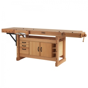 Banc de lucru pentru tamplarie PROFI Original 1900 + platforma fixare + dulap SM05, Sjobergs - Img 12