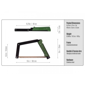 BOREAL15.1 Fierastrau bushcraft pliabil,38cm lungime, cu teaca, Agawa - Img 12