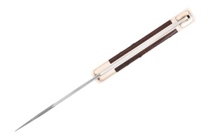 Briceag de vanatoare Buck 110 Folding Hunter (0110BRSFG-B / 0110BRS-B), otel 420HC, alama si abanos, Lockback - Img 3