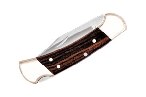 Briceag de vanatoare Buck 112 Ranger (0112BRSFG-B / 0112BRS-B), otel 420HC, alama si abanos, Lockback - Img 6
