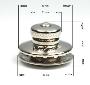 Buton superior cap mic cromat pentru sisteme de fixare LOXX - Img 2