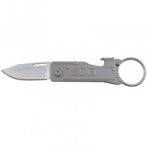 Cutit breloc SOG KeyTron KT1001-CP, lama 5Cr15MoV, Lockback, desfacator sticle integrat, EDC Keychain Knife - Img 2