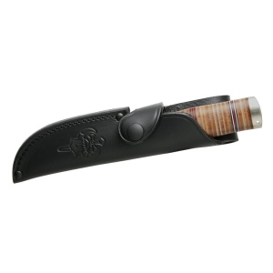 Cutit Fallkniven NL5CXL Idun Northern Light, lama Cowry X Damascus, maner piele naturala, lama 100 mm - Img 16