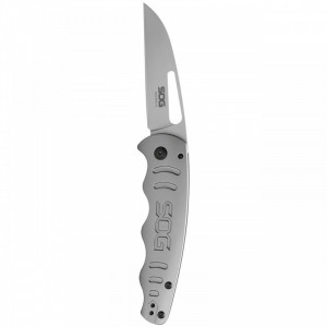 Cutit pliabil SOG Escape FL 14-52-01-57, lama Drop Point 8Cr13MoV, Frame Lock, maner din otel inoxidabil, EDC Rescue Folder - Img 9