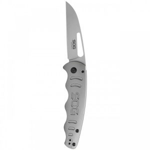 Cutit pliabil SOG Escape FL 14-52-01-57, lama Drop Point 8Cr13MoV, Frame Lock, maner din otel inoxidabil, EDC Rescue Folder - Img 18