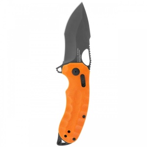 Cutit pliabil SOG Kiku XR LTE Orange 12-37-03-57, lama Drop Point CTS XHP TiNi, XR Lock, Thumb Stud, maner G10 Blaze Orange cu liner-e Carbon Fiber, EDC Outdoor - Img 3