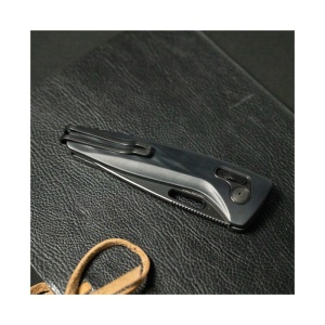 Cutit pliabil SOG One-Zero XR Black Black Chrome 12-73-03-57, lama Drop Point CRYO CPM S35VN Black TiNi, XR Lock, Flipper, maner Aluminiu Black, EDC Premium - Img 9