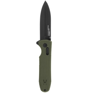 Cutit pliabil SOG Pentagon XR OD Green 12-61-02-57, lama Spear Point CTS XHP Black TiNi, XR Lock, Flipper, maner G10 OD Green, EDC Tactical - Img 3