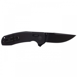 Cutit pliabil SOG-TAC XR Blackout 12-38-01-41, lama Clip Point CRYO D2 Black TiNi, XR Lock, Flipper, Thumb Stud, maner G10 Black, EDC Tactical - Img 3