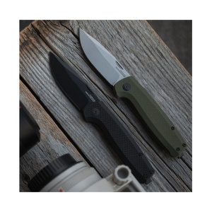 Cutit pliabil SOG Terminus SJ Blackout TM1005-BX, lama Drop Point D2 Black TiNi, Slip Joint, Nail Nick, maner G10 Black, EDC - Img 3