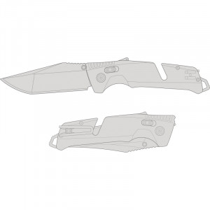 Cutit pliabil SOG Trident AT Black Tanto 11-12-04-41, lama Tanto CRYO D2 Black TiNi, deschidere asistata S.A.T., AT-XR Lock, taietor de centura, spargator de geam, maner GRN Black - Img 10