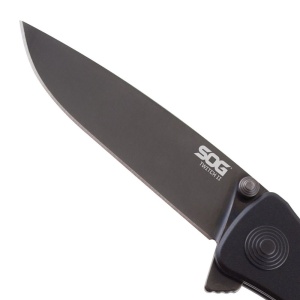 Cutit pliabil SOG Twitch II Black TWI12-CP, lama Drop Point AUS-8 Black TiNi, deschidere asistata S.A.T., Lockback, maner din aluminiu anodizat negru, EDC Premium - Img 18