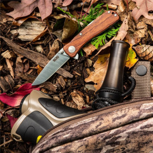 Cutit pliabil SOG Twitch II Wood TWI17-CP, lama Drop Point AUS-8 Satin, deschidere asistata S.A.T., Lockback, maner din lemn Rosewood, EDC Premium - Img 15