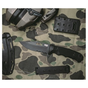 Cutit tactic SOG SEAL FX Serrated, otel CRYO CPM S35VN, lama partial zimtata 109 mm - Img 16