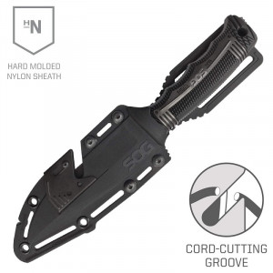 Cutit tactic SOG SEAL Strike Black TiNi, otel AUS-8, lama partial zimtata 125 mm - Img 6