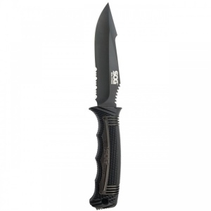 Cutit tactic SOG SEAL Strike Black TiNi, otel AUS-8, lama partial zimtata 125 mm