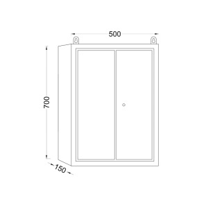 Dulap pentru chei, 500x150x700 mm