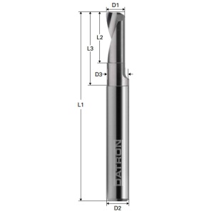 Freza cu 1 canelura, 4 in 1, Datron 0068803A, 3.0x6.0mm - Img 3