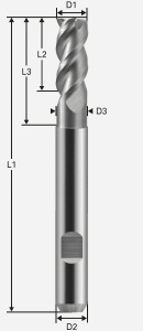 Freza cu 3 caneluri, Datron 0068033A, 3.0x6.0mm - Img 3