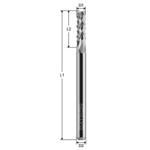 Freza cu micro dantura, Datron 00686506, 0.6x3.175mm - Img 2