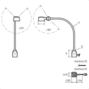 Lampa de lucru profesionala CENALED SPOT AC cu braț flexibil - Img 11