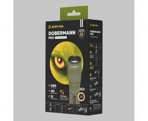 Lanterna tactica Armytek Dobermann Pro Magnet USB Olive Warm 1400 lm cu acumulator inclus - Img 5