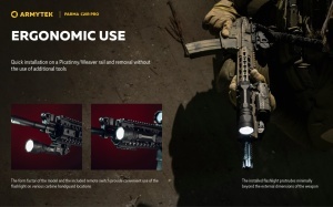 Lanterna tactica Armytek Parma C2IR Pro 1250 lm cu lumina alba si infrarosu IR 940 nm, montura Picatinny/Weaver - Img 21