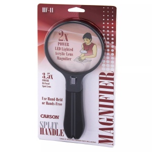 Lupa de mana Split Handle 10 cm cu iluminare led - Carson - Img 2