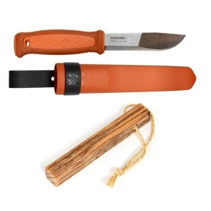 Pachet promo cutit Morakniv Kansbol Burnt Orange + iasca Tinder on a Rope, set bushcraft si outdoor