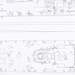 Planuri constructie navomodel, Distrugatorul Freccia, Scara: 1:50, Lungime: 920mm, Amati Italia - Img 9