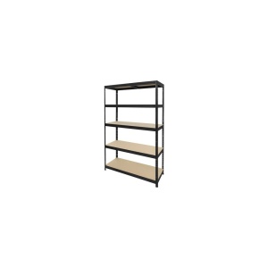 Raft metalic cu 5 polițe din lemn 1200x450x1800 mm max. 250 kg/poliță, montaj rapid cu cleme