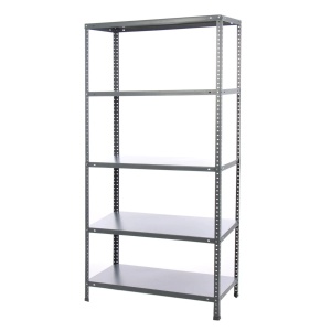 Raft metalic depozitare 5 polite, 80 kg / polita, 180 x 90 x 40 cm, gri