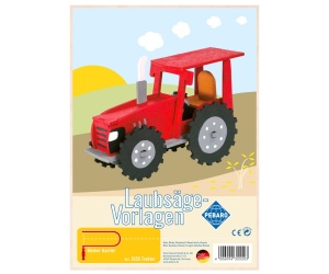 Sablon din lemn, "Tractor", pentru traforaj, dimensiunea A4, Pebaro