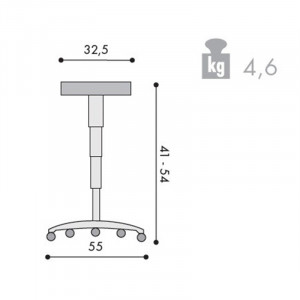 Scaun profesional 1290 Pu Taburet, rotativ din poliuretan - Img 3