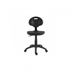 Scaun profesional WORK, ergonomic, inaltime reglabila, suport lombar, roti silentioase, negru - Img 2