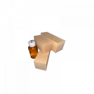 Set 3 blocuri de lemn de cires pentru cioplit 50x50mm cu 50 ml ulei tung - Img 2