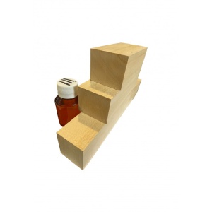 Set 4 blocuri din lemn de tei pentru cioplit 47 x 47 mm cu 100 ml ulei in - Img 4