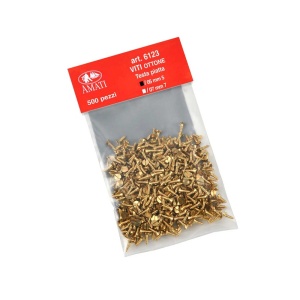 Set 50 suruburi din alama pt lemn pentru modelism, 5mm, Amati - Img 3