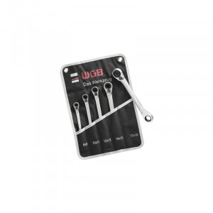 Set chei inelare duble cu clichet reversibil WGB 8-19 mm, 5 piese, crom-vanadiu, Ius Brasov - Img 2
