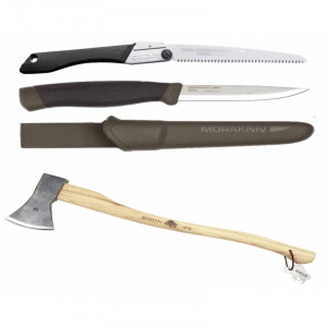 Set Cuțit Companion, Heavy Duty MG, Fierastrau Silky Gomboy 240mm cu 10dinti, 30mm si Bison 800g - Img 2
